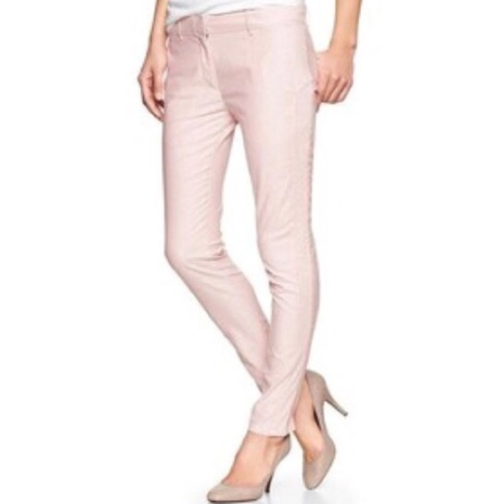 Pink & White Striped Gap Ankle Pants